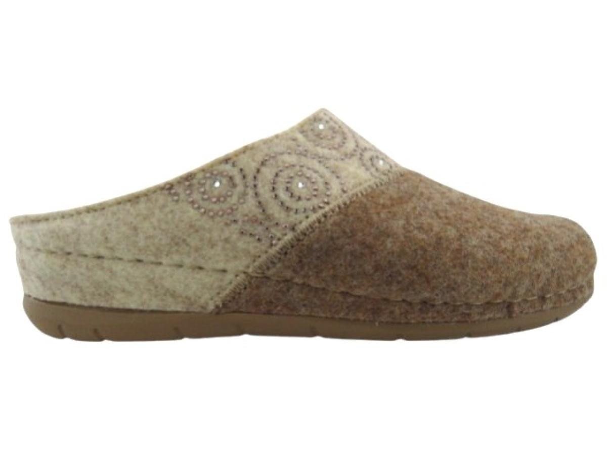 Rohde Softfilz beige Hausschuh von Rohde