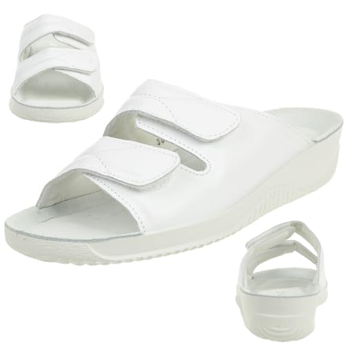 Rohde Damen Sandalen Pantoletten Clogs Weite F Soltau-40 1940, Größe:39 EU, Farbe:Weiß von Rohde