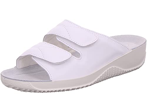 Rohde Damen Sandalen Pantoletten Clogs Weite F Soltau-40 1940, Größe:43 EU, Farbe:Weiß von Rohde