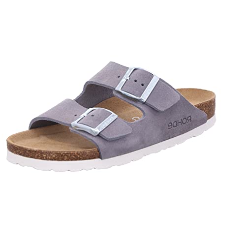 Rohde Sunnys N´12 Damen Pantolette Hausschuhe Sandale 5590 86 Grau, Schuhgröße:43 EU von Rohde