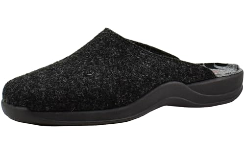 Rohde 2309 Vaasa-D Schuhe Damen Hausschuhe Pantoffeln Weite G, Größe:42 EU, Farbe:Grau von Rohde