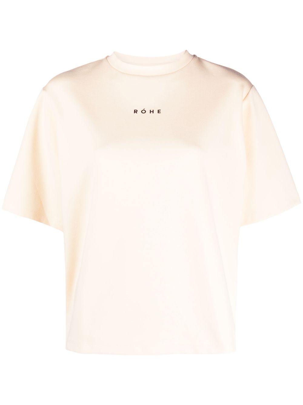 Róhe T-Shirt mit Logo-Print - Nude von Róhe