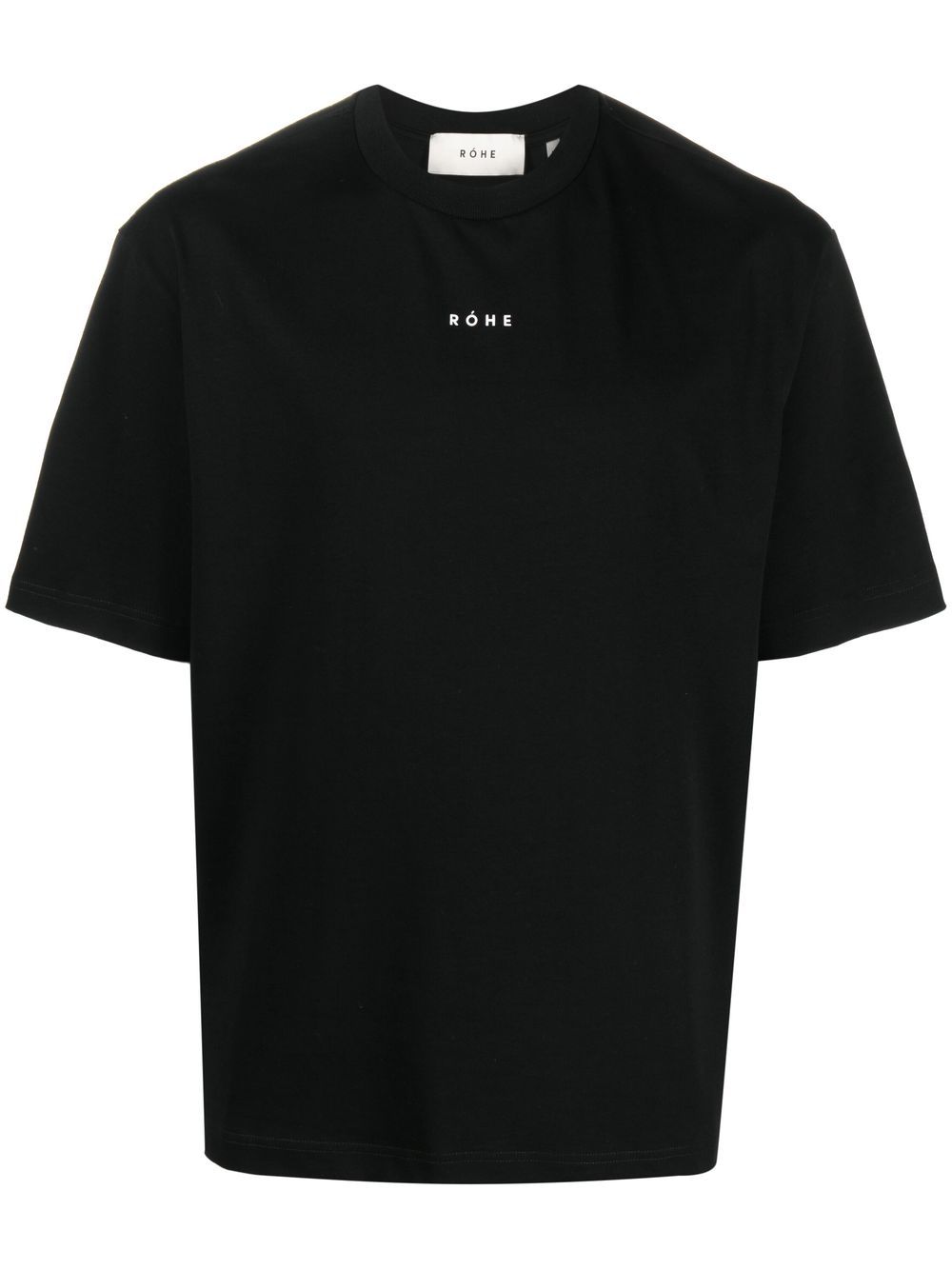 Róhe T-Shirt mit Logo-Print - Schwarz von Róhe