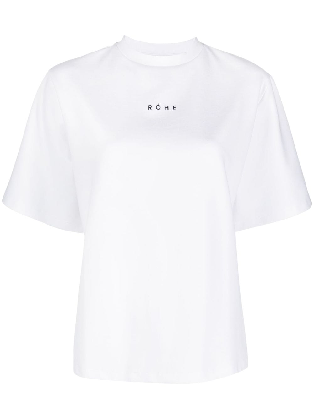 Róhe T-Shirt mit Logo-Print - Weiß von Róhe