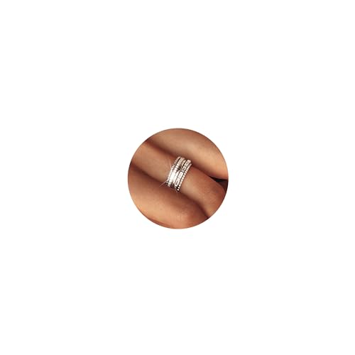Roheafer 14K Gold gefüllt dünne stapelbare Ringe für Frauen, minimalistische nicht anlaufen kubischer Zirkoniumdioxid Band Ringe, zierlich trendige Aussage Stapeln Ringe Set Silberton Größe 8 Roheafer 14K Gold gefüllt dünne stapelbare Ringe für Frauen, minimalistische nicht anlaufen kubischer Zirkoniumdioxid Band Ringe, zierlich trendige Aussage Stapeln Ringe Set Silberton Größe 8 von Roheafer