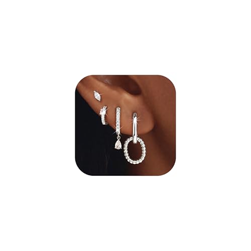 Roheafer 4 Paar Ohrringe Silber Set für Damen 14K Vergoldet Kleine Ohrstecker Hypoallergen Stapelbar Zirkonia Helix Piercing Ohr Gold Ohrstecker Creolen Ohrringe Roheafer 4 Paar Ohrringe Silber Set für Damen 14K Vergoldet Kleine Ohrstecker Hypoallergen Stapelbar Zirkonia Helix Piercing Ohr Gold Ohrstecker Creolen Ohrringe von Roheafer