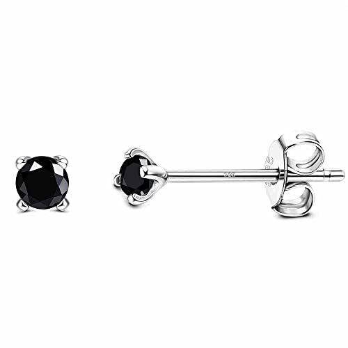 Roheafer 925 Sterling Silber Cubic Zirkonia Ohrstecker für Damen Männer, 2mm Tiny Lange Post Piercing Ohr Aurora Regenbogen Ohrringe Platin/Gold/Rose Gold Plattiert Ohrstecker Hypoallergenic von Roheafer