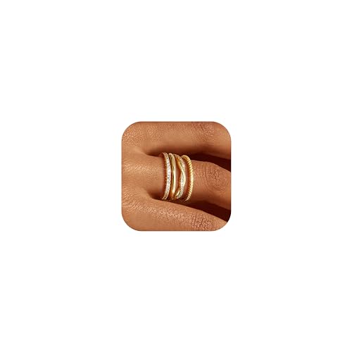Roheafer Stapelbare Goldringe für Frauen Nicht verschmutzen Dainty 14K Gold plated Stapelbare Ringe Cubic Zirkonia Daumen Ring Set Trendy Statement Bands Verlobungsringe für Frauen Größe 6 Roheafer Stapelbare Goldringe für Frauen Nicht verschmutzen Dainty 14K Gold plated Stapelbare Ringe Cubic Zirkonia Daumen Ring Set Trendy Statement Bands Verlobungsringe für Frauen Größe 6 von Roheafer