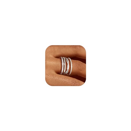 Roheafer Stapelbare Silbernringe für Frauen Nicht verschmutzen Dainty Silber Plated Stapelbare Dünne Ringe Kubische Zirkonia Daumen Ring Set Trendy Statement Bands Verlobungsringe für Frauen Größe 7 Roheafer Stapelbare Silbernringe für Frauen Nicht verschmutzen Dainty Silber Plated Stapelbare Dünne Ringe Kubische Zirkonia Daumen Ring Set Trendy Statement Bands Verlobungsringe für Frauen Größe 7 von Roheafer