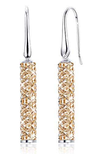 Roheafer Sterling Silber Ohrringe Hängend für Damen Zylinder Bar Kristall Tropfen Ohrringe Hypoallergen, Kristalle aus Österreich, Geschenk für Weihnachten von Roheafer