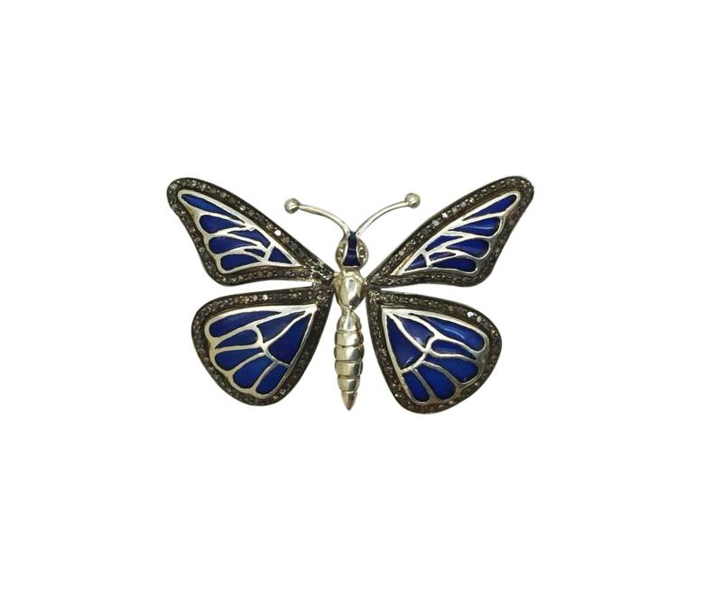 Blau Transparent Silber Emaille-Schmetterling-Designer-Ring Blau Transparent Silber Emaille-Schmetterling-Designer-Ring von RohitSonkiya