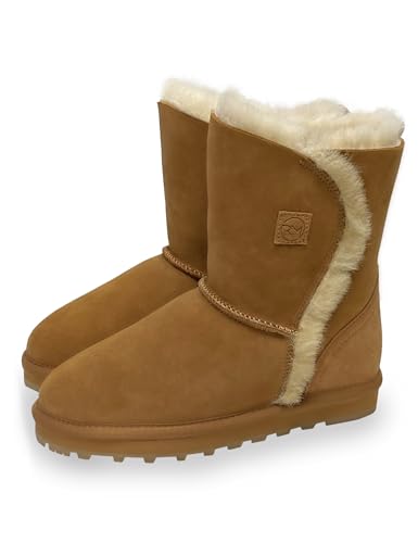 Rohn Moden Lammfell Boots Helsinki für Damen, Winter-Stiefel aus 100% Lammfell, warme Schneeschuhe (numeric_36) (numeric_39) von Rohn Moden