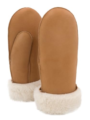 Rohn Moden Lammfell Handschuhe Nepal Cognac für Damen und Herren - Fäustlinge, Fausthandschuhe in Premiumqualität aus Mongolischem Lammfell von Rohn Moden