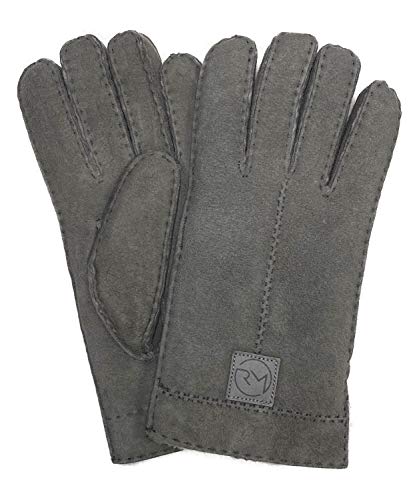 Rohn Moden Fingerhandschuhe Hochstein echt Lammfell für Damen und Herren, Handschuhe in Premiumqualität aus Baby Curly Merinolamm handgenäht grau 10 von Rohn Moden