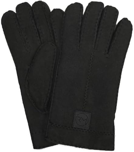 Rohn Moden Fingerhandschuhe Hochstein echt Lammfell für Damen und Herren, Handschuhe in Premiumqualität aus Baby Curly Merinolamm handgenäht anthrazit, dunkelgrau, schwarz (Grau, 9,5) von Rohn Moden