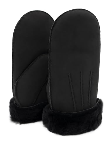 Rohn Moden Lammfell Fausthandschuhe, Fäustlinge Arber für Damen und Herrn aus 100% weichem spanischem Merino Schaffell in dunkelgrau/schwarz - Größe 7 Rohn Moden Lammfell Fausthandschuhe, Fäustlinge Arber für Damen und Herrn aus 100% weichem spanischem Merino Schaffell in dunkelgrau/schwarz - Größe 7 von Rohn Moden