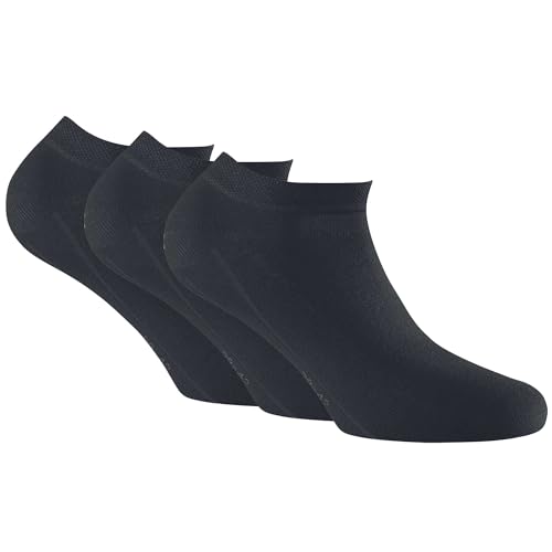 Rohner Unisex Erwachsene Basic Sneaker Bamboo 3er Pack Multifunktionssocken Schwarz 39-42 von Rohner Socken
