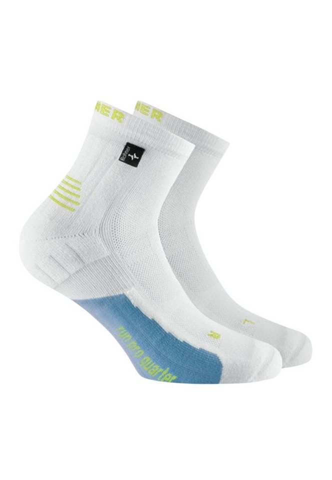 Rohner Socks Laufsocken Run Pro Quarter l/r weiss/blau Herren von Rohner Socks