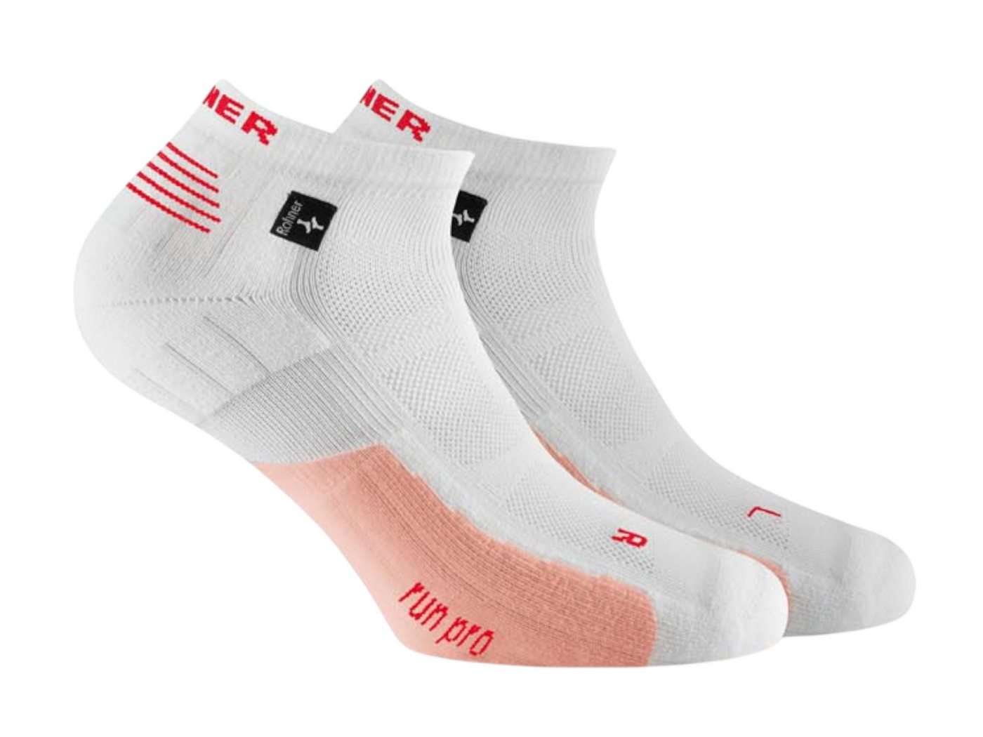 Rohner Socks Laufsocken Run Pro l/r weiss/rosa Herren von Rohner Socks