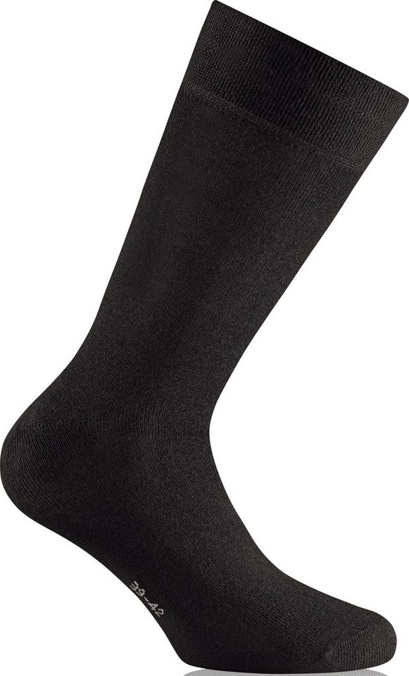 Rohner Socks Socken Tagessocke Basic WO/CO Crew schwarz - 3 Paar von Rohner Socks