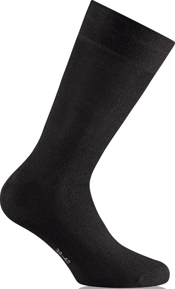 Rohner Socks Socken Tagessocke Crew Basic Bambus schwarz - 2 Paar von Rohner Socks