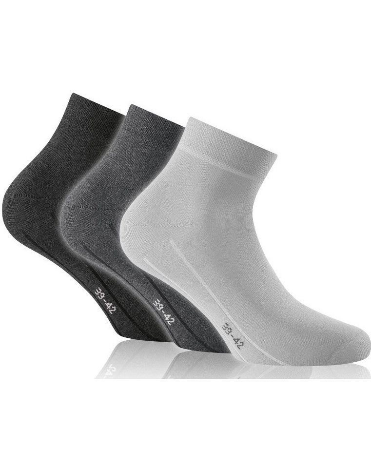 Rohner Socks Socken Tagessocke Sneaker Basic Plus hellgrau/grau/dunkelgrau - 3 Paar von Rohner Socks
