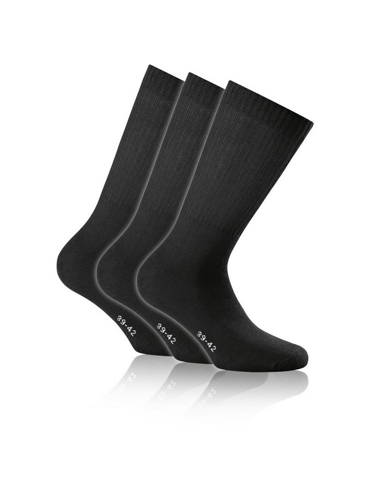 Rohner Socks Tennissocken Crew Basic (superweich) schwarz - 3 Paar von Rohner Socks