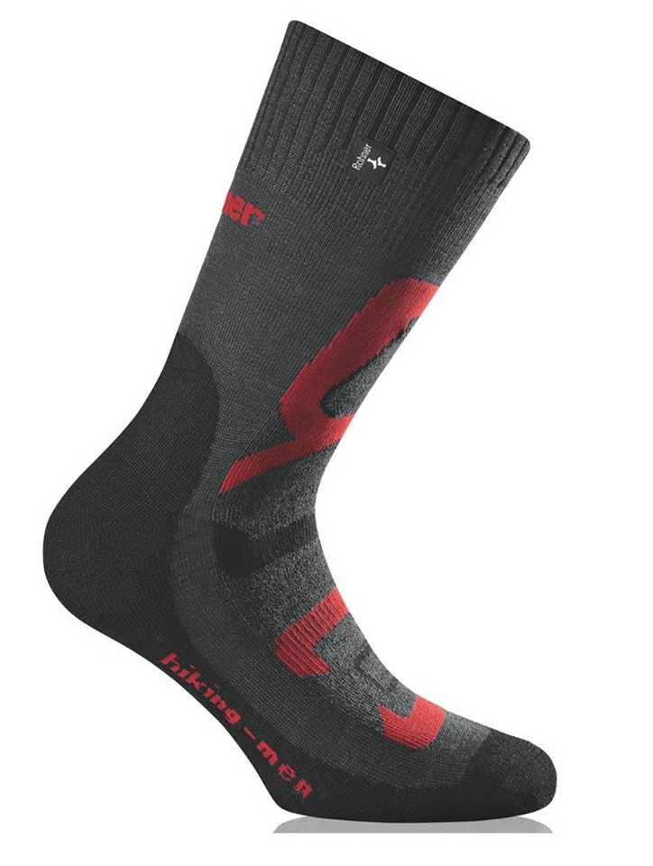 Rohner Socks Wandersocken Hiking anthrazit/rot Herren - 1 Paar von Rohner Socks