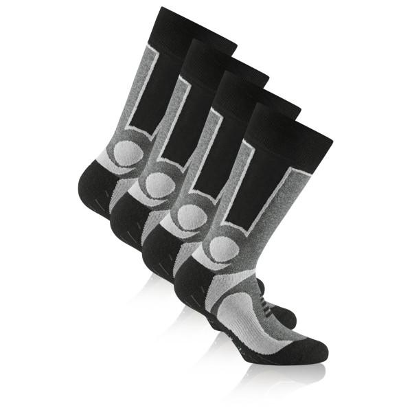 Rohner - Basic Trekking 2er Pack - Wandersocken Gr 39-42 grau/schwarz von Rohner