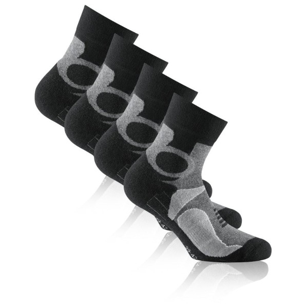 Rohner - Basic Trekking Quarter 2er Pack - Wandersocken Gr 39-42 schwarz/grau von Rohner