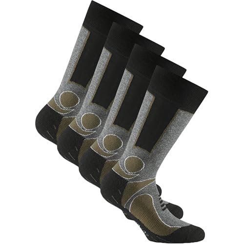 Rohner Trekking 2-pack Grau-Schwarz - Komfortable hohe Wandersocken, Größe EU 39-42 - Farbe Khaki von Rohner