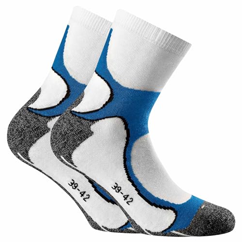 Rohner Unisex Erwachsene Basic Running/Walking 2er Pack Laufsocken Weiß 39-42 von Rohner