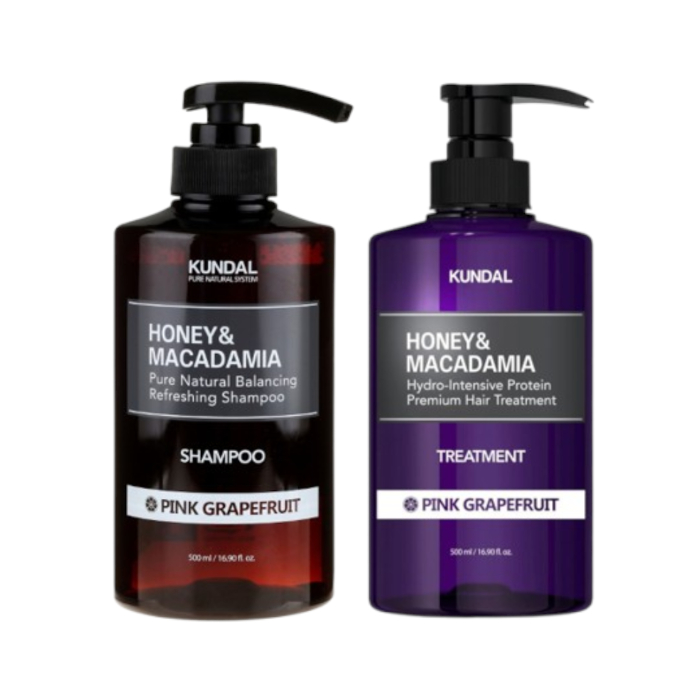 KUNDAL - Honey & Macadamia Nature Shampoo + Treatment - 500ml Set - Pink Grapefruit von KUNDAL