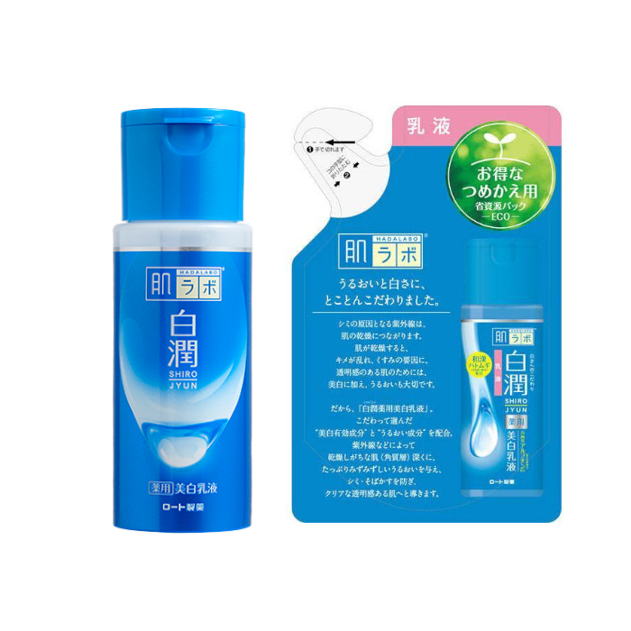 Rohto Mentholatum - Hada Labo Shirojyun Arbutin Whitening Milky Lotion - 2021 Version & Refill Set von Rohto Mentholatum