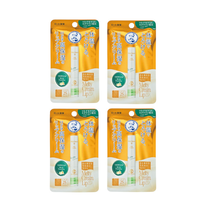 Rohto Mentholatum - Melty Cream Lip SPF25/PA+++ - Milk Vanilla (4ea) Set von Rohto Mentholatum