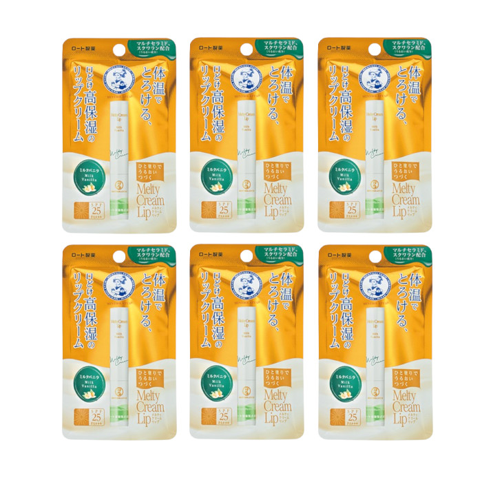 Rohto Mentholatum - Melty Cream Lip SPF25/PA+++ - Milk Vanilla (6ea) Set von Rohto Mentholatum