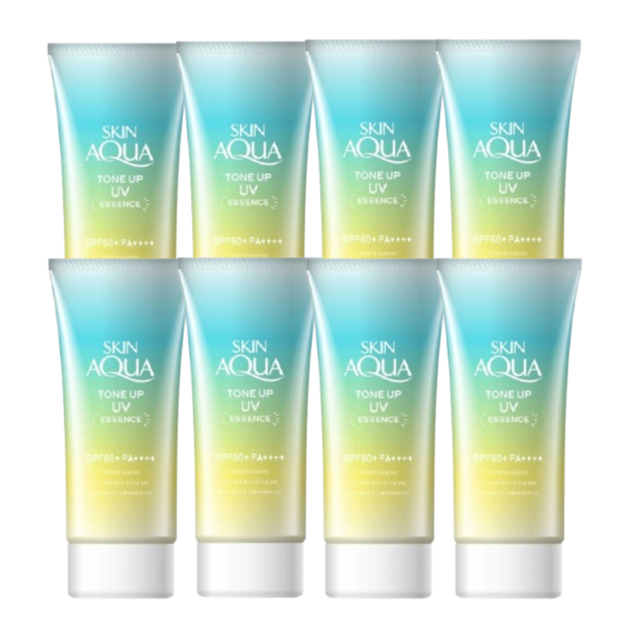 Rohto Mentholatum - Skin Aqua Tone Up UV Essence Green SPF50+ PA++++ - 80g (8ea) Set von Rohto Mentholatum