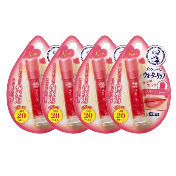 Rohto Mentholatum - Water Lip Colour Balm SPF 20 PA++ - 1pc - Raspberry Red (4ea) Set von Rohto Mentholatum