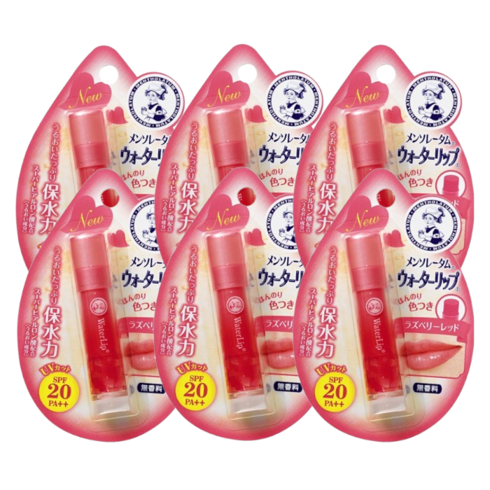 Rohto Mentholatum - Water Lip Colour Balm SPF 20 PA++ - 1pc - Raspberry Red (6ea) Set von Rohto Mentholatum