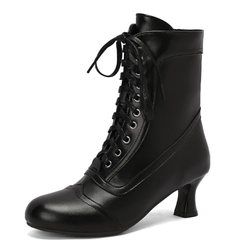 Jahrgang Damen Ankle-High Boots Victorian Stiefeletten with Zipper Schnüren Runde Zehen Mediaeval Renaissance Style 70's Outfits Schuhe Black Size 42 Jahrgang Damen Ankle-High Boots Victorian Stiefeletten with Zipper Schnüren Runde Zehen Mediaeval Renaissance Style 70's Outfits Schuhe Black Size 42 von Roimaash