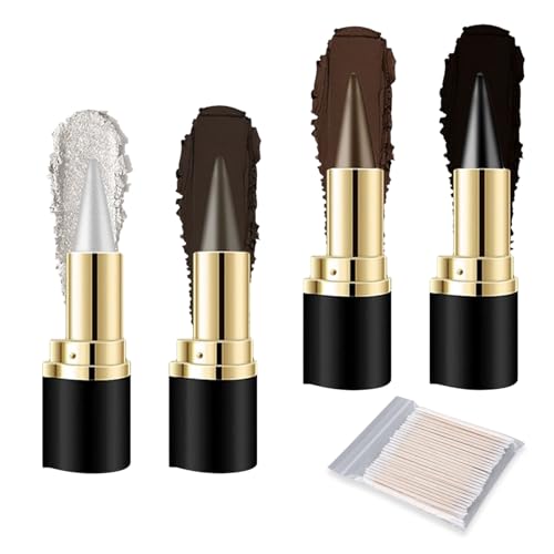 4 PCS Lidstrich Stift,Eyeliner Stift Wasserfester und Smudge-Proof,Brauner Eyeliner Langanhaltend,Kajal Braun für Präzise Linien und Dramatische Looks,Lang Anhaltendes Augen Make Up von Roinaid