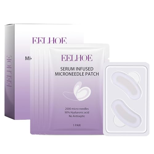 4 Paar Microneedle Patch,Microneedling Patches,Dissolving Microneedle Eye Patches,Dissolving Microneedle Augenmaske Entfernen Augenringe,Reduzieren Fältchen und Schwellungen von Roinaid