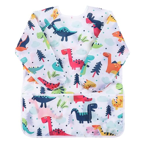 Malkittel Kinder Malschürze Maleranzug Malkittel Kinder 2-8 Jahre Dinosaurier Geeignet für die Schule und den Heimgebrauch (Größe M). von Roinaid