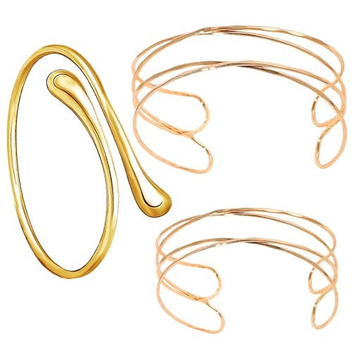 Roinaid 3 Stück Oberarmreif Gold, Armreif Gold Oberarm, geschichteter Armreifen Armschmuck, Minimalistisches Armreif Oberarm Verstellbar,Geeignet Als Geburtstagsgeschenk für Mama Freund Tochter Roinaid 3 Stück Oberarmreif Gold, Armreif Gold Oberarm, geschichteter Armreifen Armschmuck, Minimalistisches Armreif Oberarm Verstellbar,Geeignet Als Geburtstagsgeschenk für Mama Freund Tochter von Roinaid