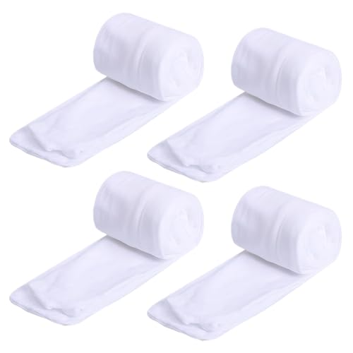 Roinaid 4 Paar Ballettstrumpfhose Mädchen,Weiße Strumpfhose Kinder,Größe L Ballett Strumpfhose Mädchen,Hohe Elastizität,Weich und Bequem,Geeignet für Tanzkurse,Aufführungen,Schule,Alltag,Partys von Roinaid