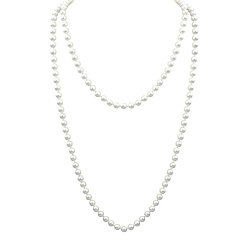 Roinaid Perlenkette Perlenkette Damen Pearl Necklace Perlen Kette Imitation Perlen Halsketten Perlenkette Perlenkette Perlen Ketten Modeschmuck Damen Perlenkette für Party Abschlussball von Roinaid