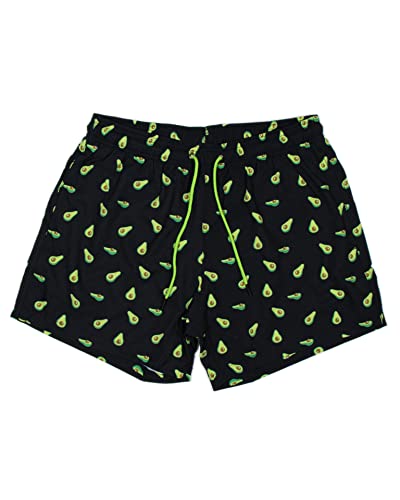 Roits Badehose Herren Gemustert Schnelltrocknend - Männer Badeshorts Boardshorts Strandhose Swim Shorts, Avocados Schwarz S von Roits