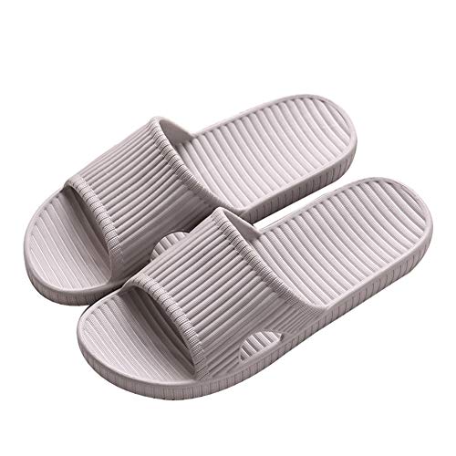 Rojeam Badeschuhe Herren Damen Schlappen Eva Sommer Pantoletten Badelatschen Hausschuhe Badeschlappen Slides Grau 39/40 EU von Rojeam