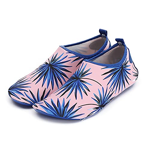 Rojeam Badeschuhe Damen Herren Strandschuhe Wasserschuhe Aqua Barfußschuhe Leicht, Größe-37/38 EU, Rosa (Herstellergröße 38-39) Rosa 37/38 EU von Rojeam