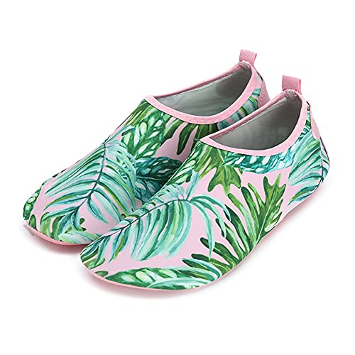 Rojeam Badeschuhe Damen Herren Strandschuhe Wasserschuhe Aqua Barfußschuhe Leicht, Größe-39/40 EU, Bananenblatt (Herstellergröße 40-41) Bananenblatt 39/40 EU von Rojeam